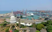 Cruise ship docked at the port of Colombo, Sri Lanka